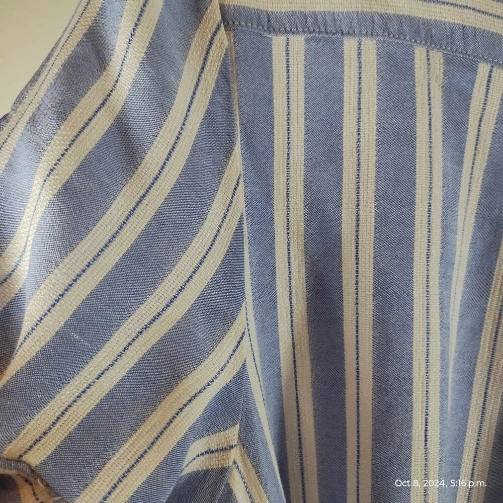 100% Rayon Shirt Dress stripe collared light so comfortable oversized Dynamite - Picture 8 of 16